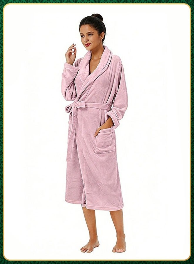 DESINO Unisex Bathrobes, Premium Bathrobes, Soft Flannel Long Bathrobes, Thick Robes For Men And Women, Pajamas, Home Shawl Robes, Spa Bathrobes - Image 1
